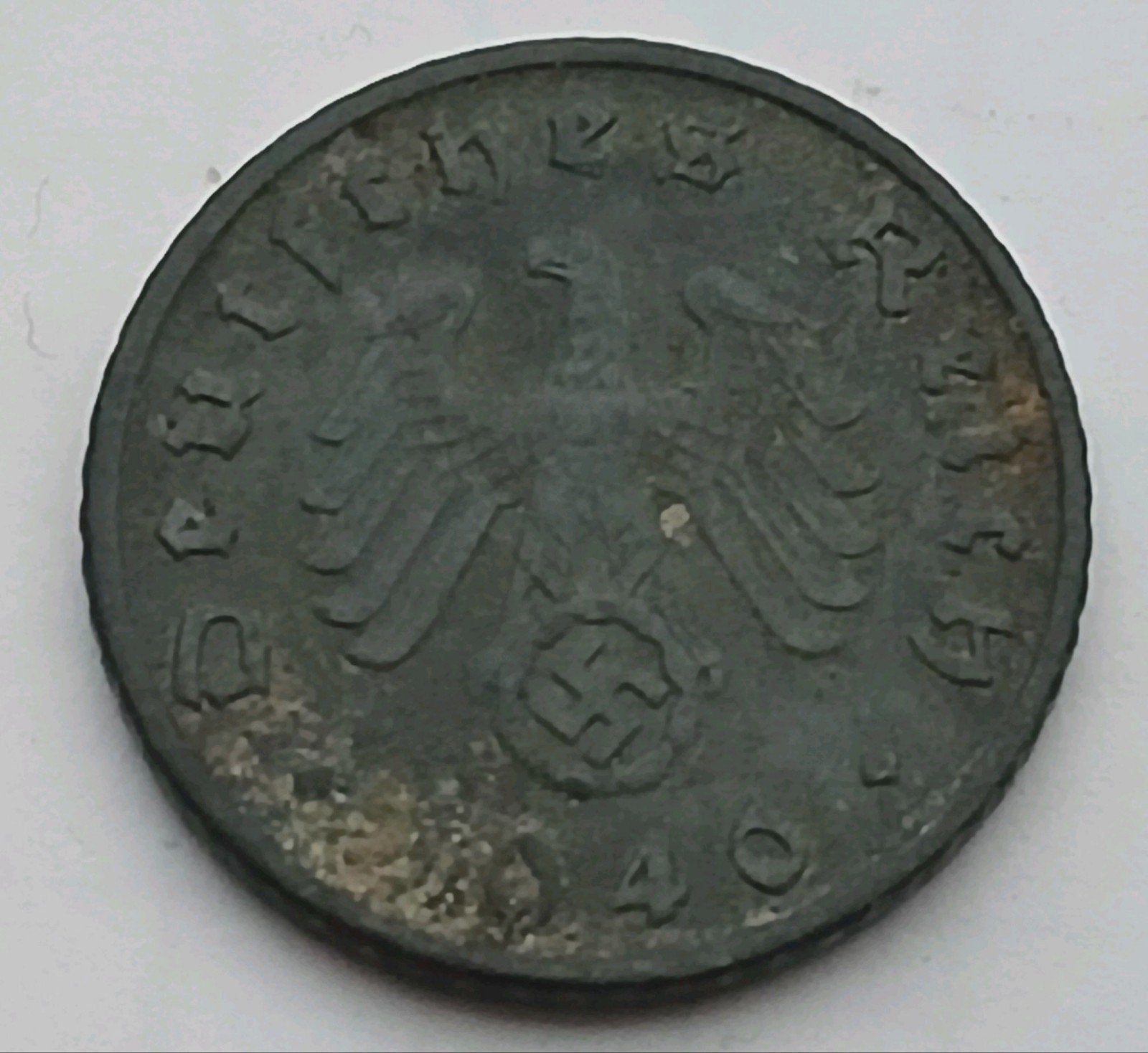 5 Reichspfennig 1940D Nazi Duitsland Oude Munt WO2 Swastika, Ophalen of Verzenden