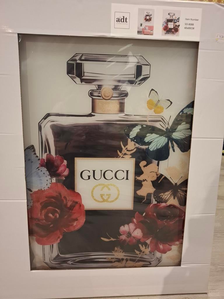 Nieuw Glazen Schilderij Gucci Parfumfles 60x80cm, Ophalen, Nieuw, 75 cm of meer, Nvt