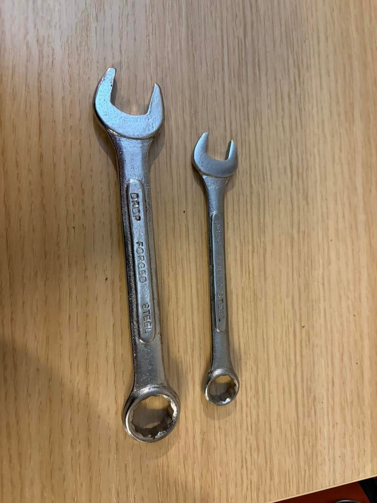 drop forged steel sleutel 17 en 12, Auto diversen, Autogereedschap, Ophalen of Verzenden, Zo goed als nieuw