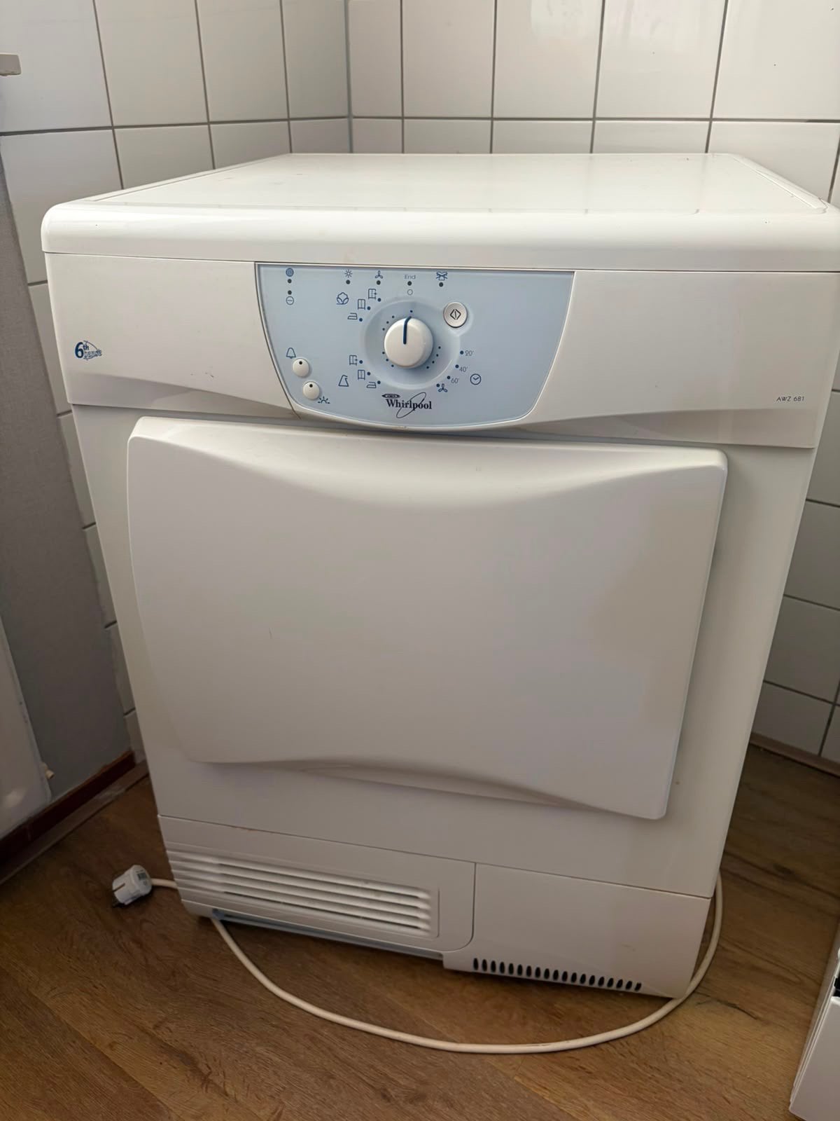 Whirlpool wasdroger / condensdroger type AWZ681, Witgoed en Apparatuur, Wasdrogers, Ophalen, 6 tot 8 kg, Gebruikt, Voorlader