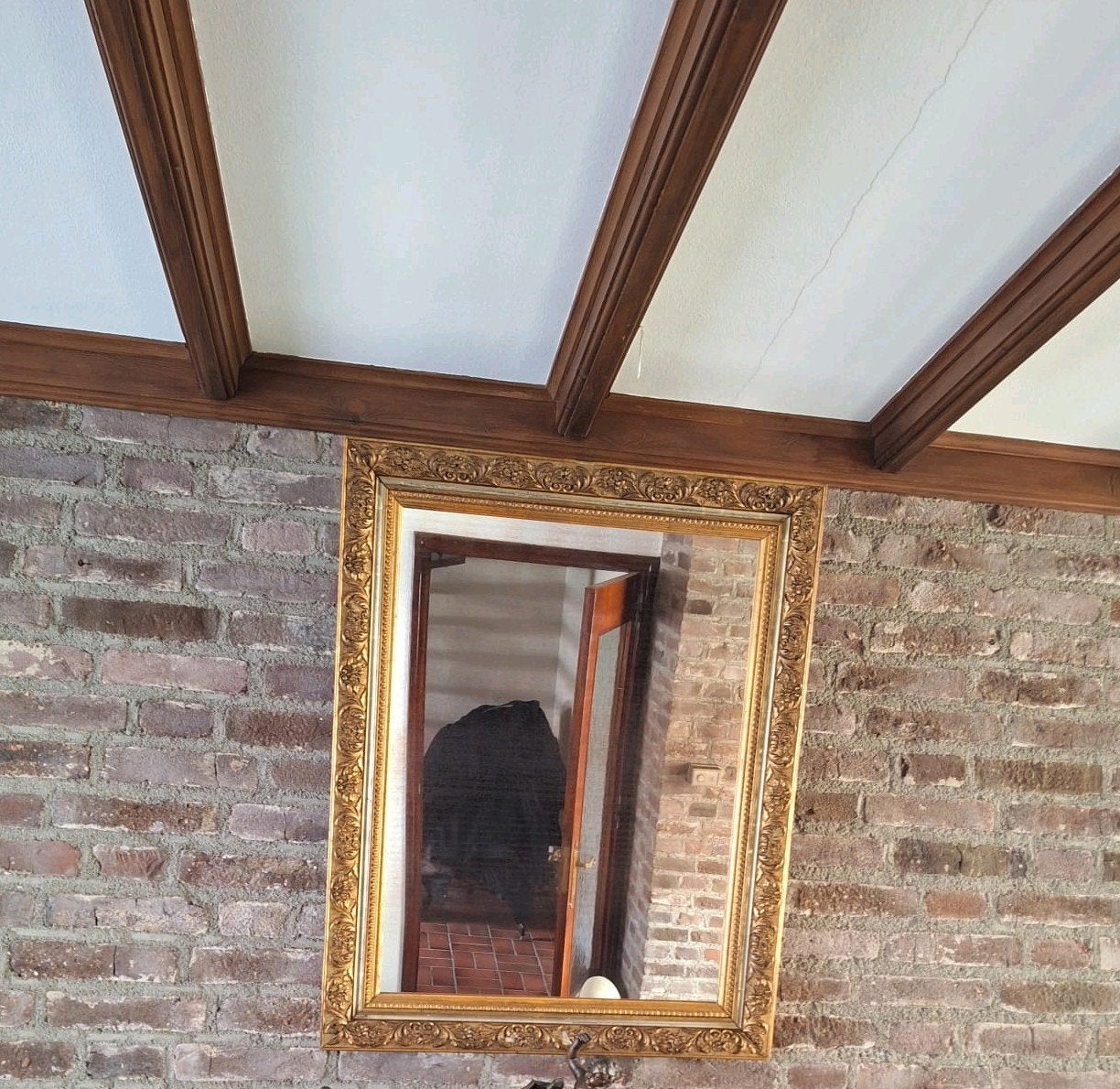 Prachtige Klassieke Barok Spiegel met Gouden Lijst – 87 x 70, Ophalen, Rechthoekig