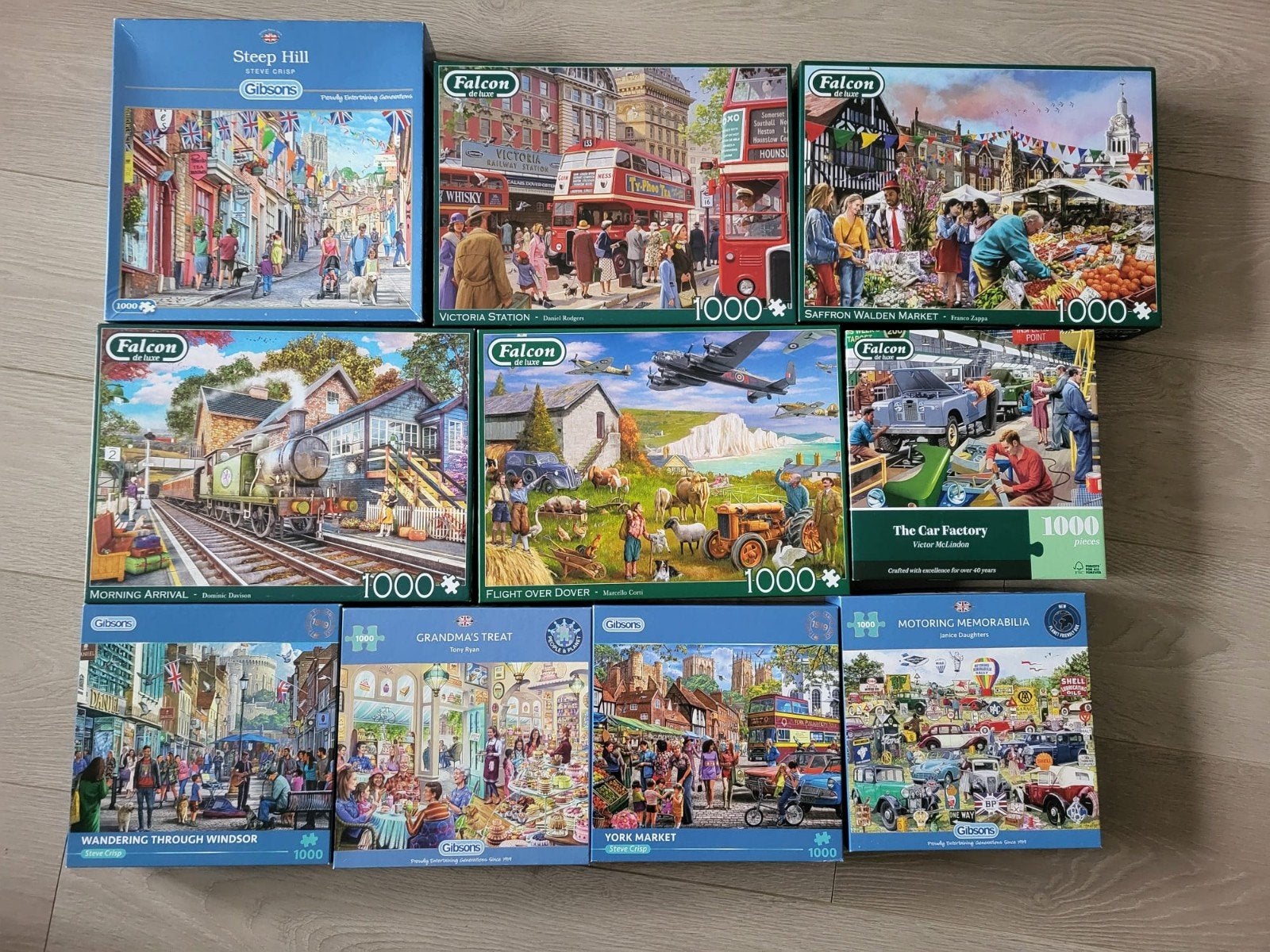 Falcon en Gibsons puzzels, Ophalen of Verzenden, 500 t/m 1500 stukjes, Zo goed als nieuw