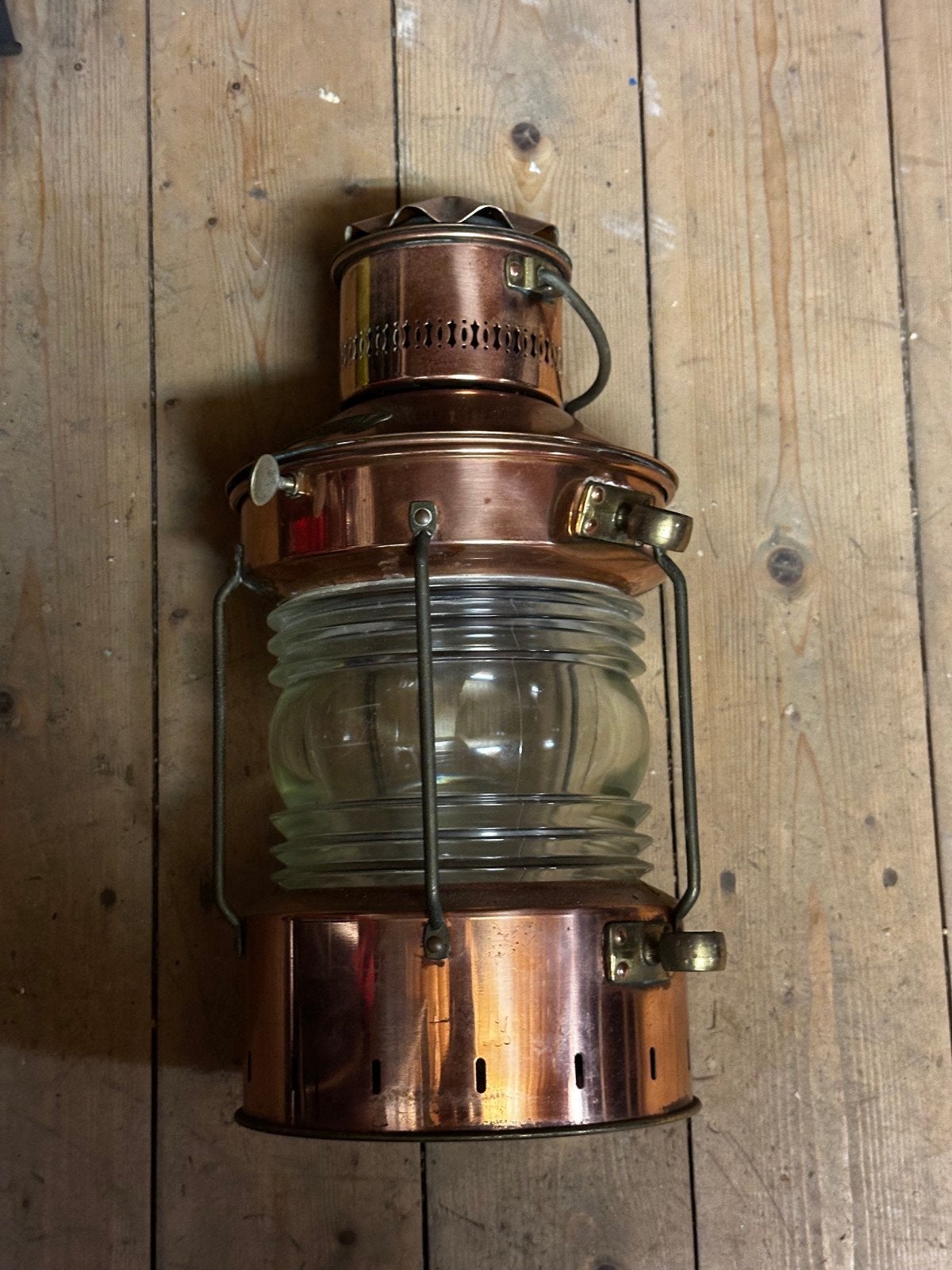 Antieke Koperen Ankerlicht Scheepslamp, Ophalen of Verzenden
