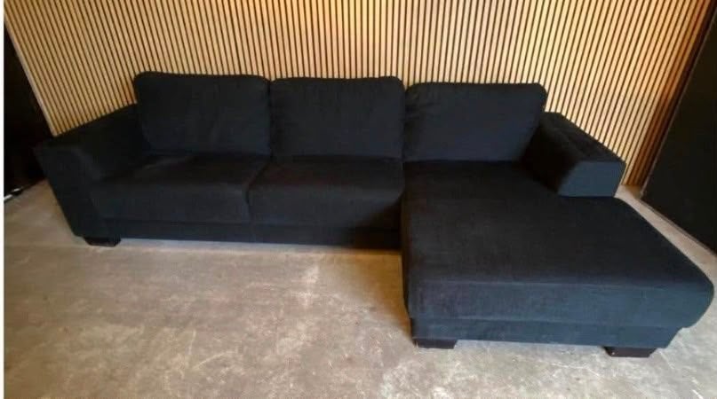 !!ACTIE!! ZWARTE HOEKBANK, IN PRIJS VERLAAGD, 250 tot 300 cm, Verzenden, MODERN COMPACT, Hoekbank