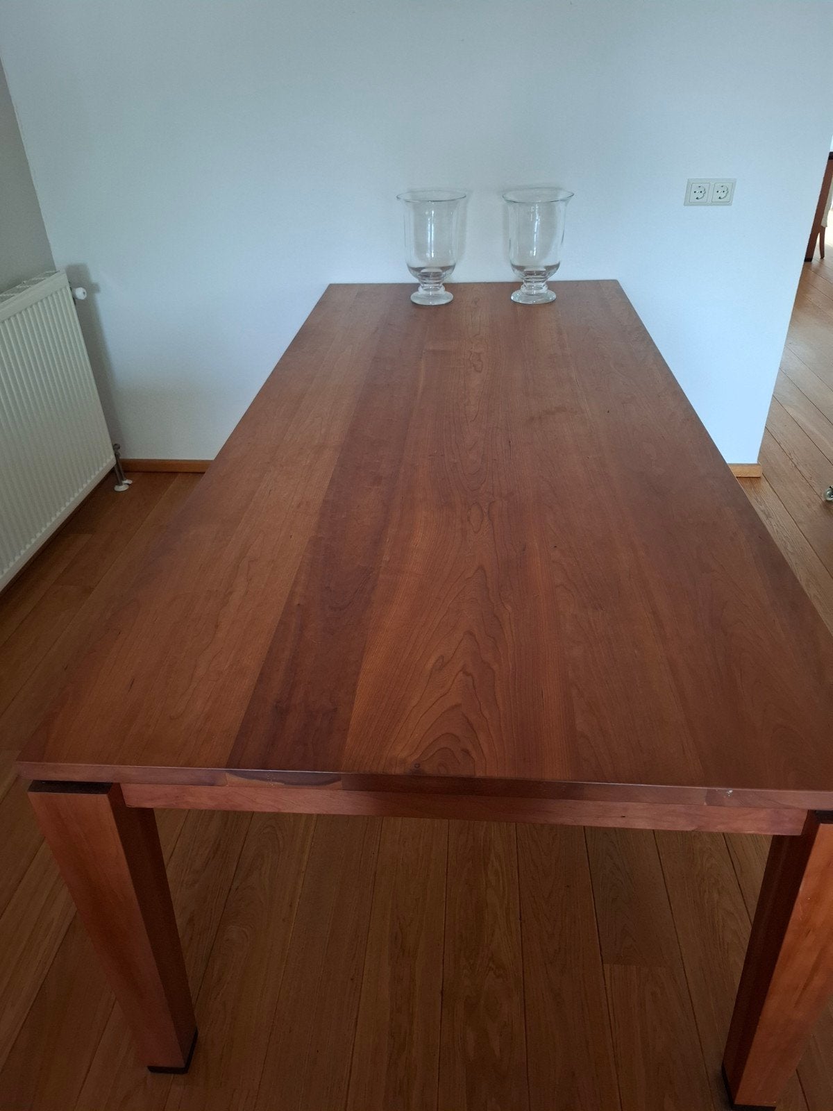 Massief houten eettafel, kersenhout, Huis en Inrichting, Tafels | Eettafels, Ophalen, Gebruikt, 200 cm of meer, 50 tot 100 cm