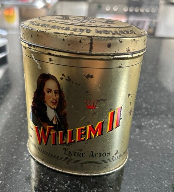 Vintage Willem II Sigarenfabrieken Tabaksblik, Ophalen of Verzenden