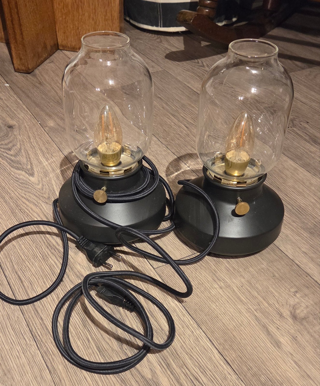 Set van 2 IKEA TÄRNABY tafellamp, Ophalen, Overige merken, Zwart, E14 (klein)