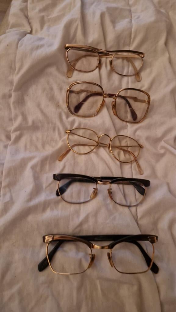 Verzameling vintage vergulden brillen, Overige merken, Gebruikt, Overige kleuren, Ophalen of Verzenden