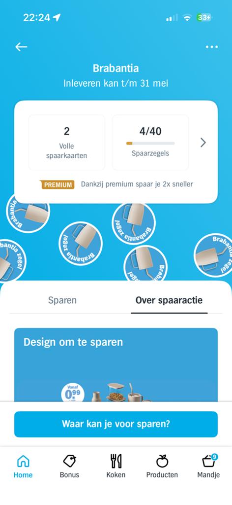 AH brabantia zegels (1 volle kaart en 4 losse zegels), Albert Heijn, Ophalen