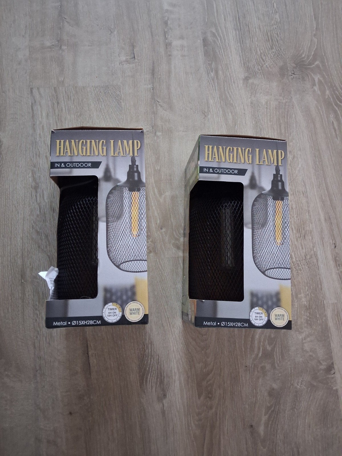 2x Hanglamp Binnen & Buiten - Metaal - Warm Wit Licht, Modern, Industrieel, Nieuw, Overige fittingen, Ophalen of Verzenden