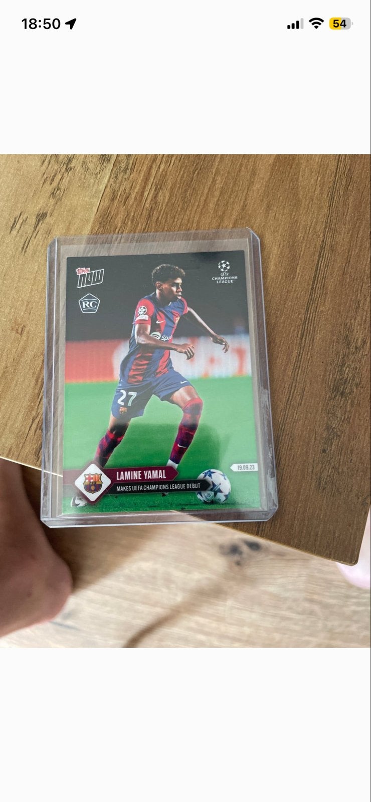 Lamine Yamal Topps Now UEFA Champions League RC Kaart, Ophalen of Verzenden, Zo goed als nieuw, Buitenlandse clubs, Spelerskaart