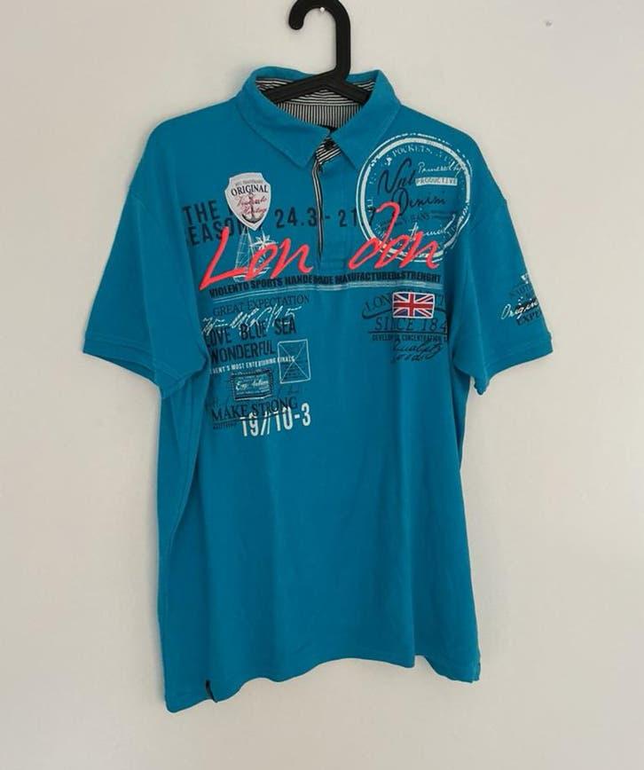Violento polo shirt blauw. Maat. 4xl / xxxxl, Kleding | Heren, Grote Maten, Ophalen of Verzenden, Zo goed als nieuw, Blauw, Shirt