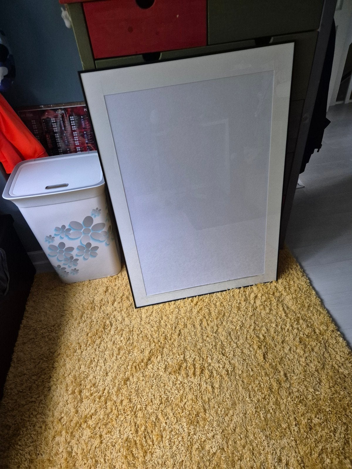 Grote zwarte passe-partout fotolijst, Ophalen, Kunststof, Gebruikt, Fotolijst