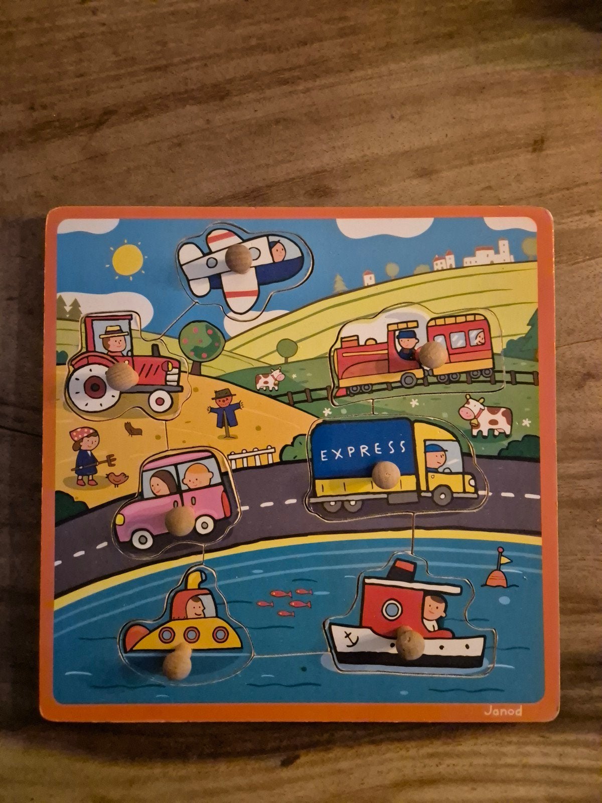 Janod Houten Puzzel Vervoer, Ophalen of Verzenden, Gebruikt, Overige typen