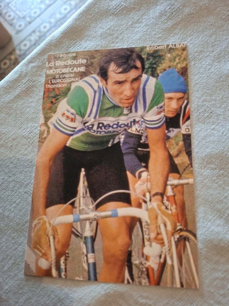 REPRO : Robert Alban / La Redoute-Motobecane, Verzamelen, Ophalen of Verzenden, Zo goed als nieuw, Overige sporten, Poster, Plaatje of Sticker