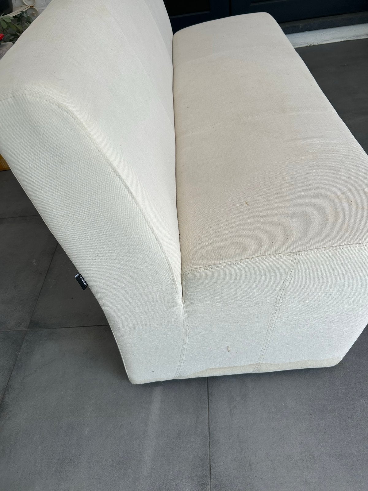 Comfortabele 3-zitsbank met wielen - Ideaal voor flexibel ge, Ophalen, Gebruikt, 125 cm of meer, Stof