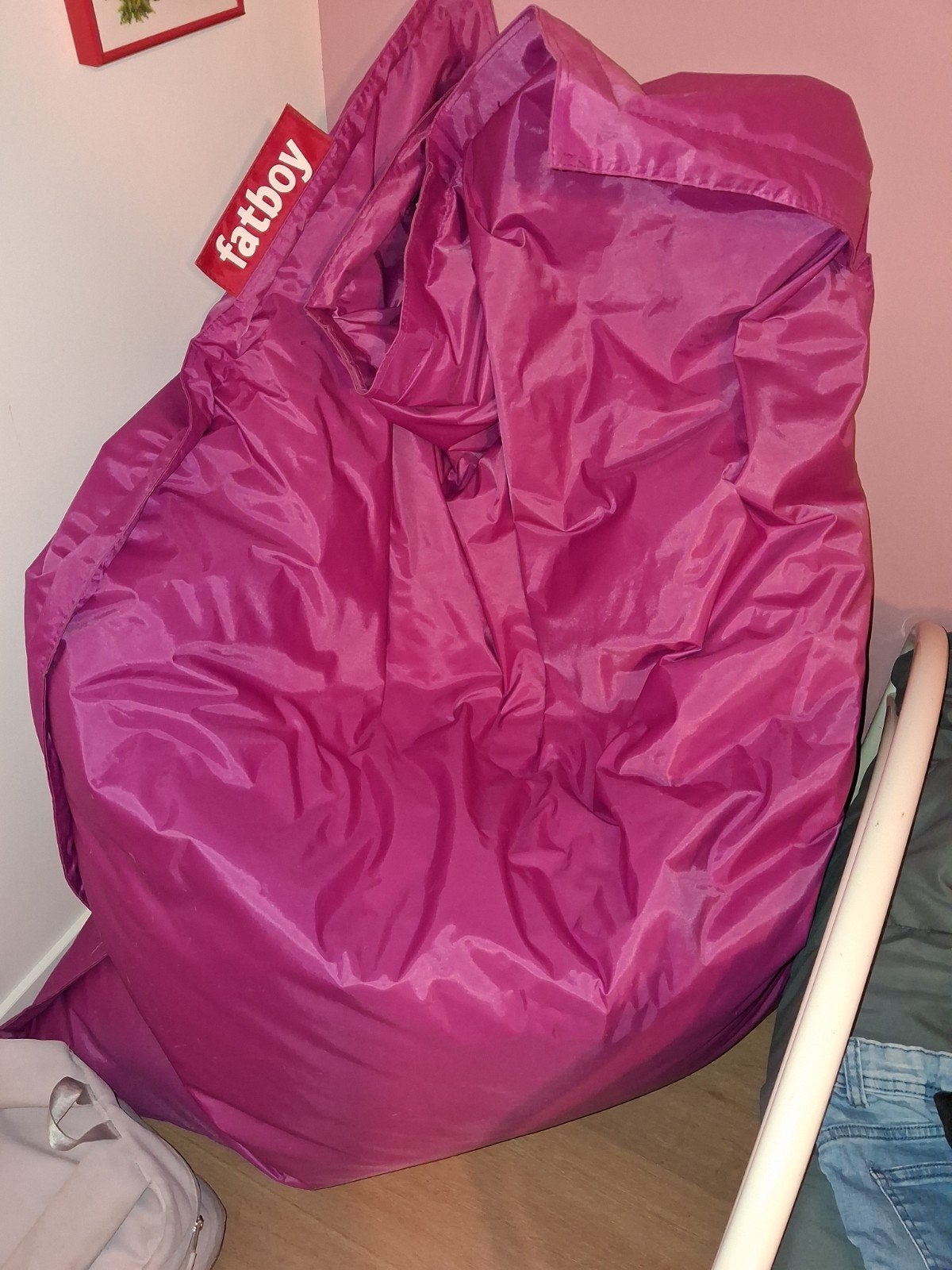 Fatboy zitzak in fuchsia roze - Zo goed als nieuw, Ophalen, Zo goed als nieuw, Roze, Zitzak