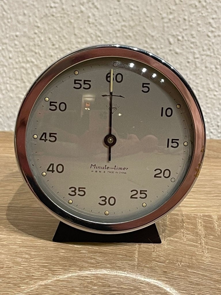 Vintage mechanische kookwekker – zwaar metaal – jaren 60/70, Ophalen of Verzenden