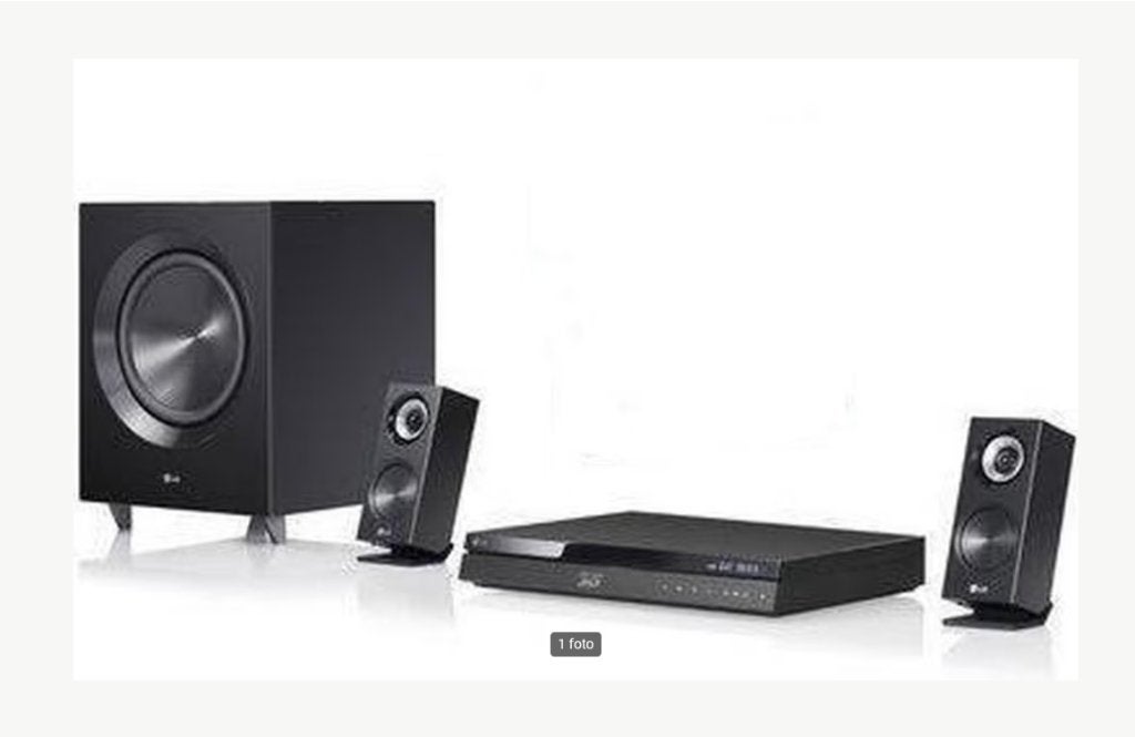 LG Home cinema set met bluray, 2.1-systeem, Blu-ray-speler, 70 watt of meer, Zo goed als nieuw