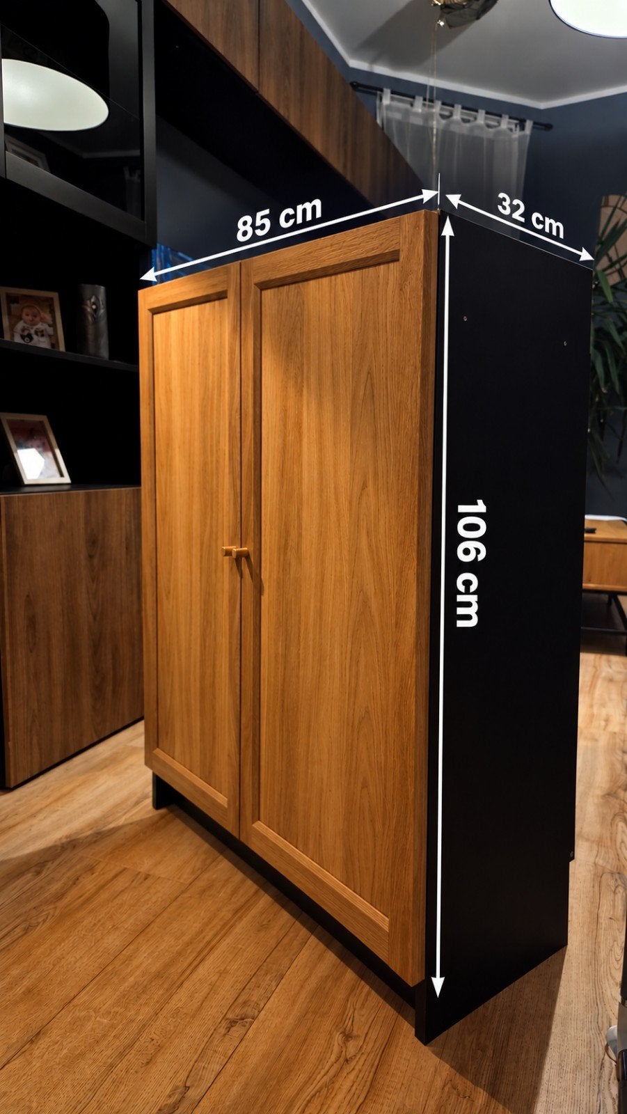2x IKEA BILLY / OXBERG Boekenkast  deuren- kleur eikenpat, Huis en Inrichting, Ophalen, Modern, Scandinavisch, 100 tot 150 cm