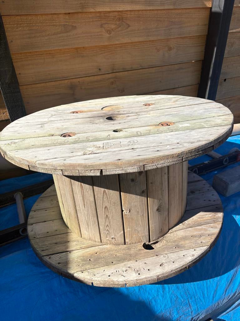 Grote houten kabelhaspel - 95 cm doorsnee, Huis en Inrichting, Ophalen, Gebruikt, 50 tot 75 cm, Rond