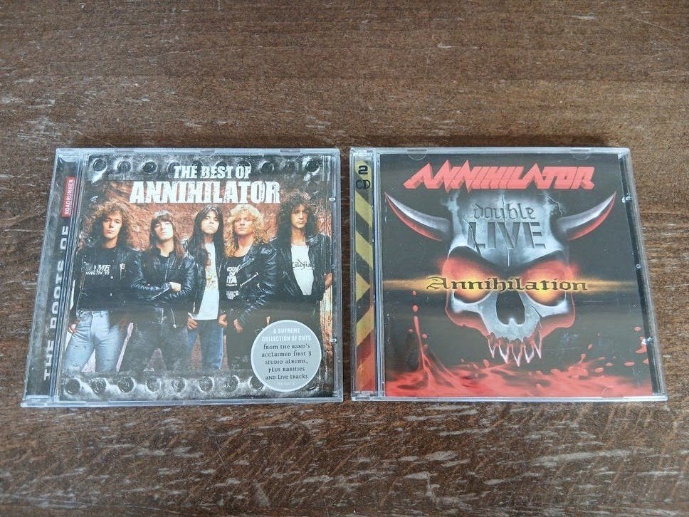 Annihilator CD's: The Best Of & Double Live, Cd's en Dvd's, Inclusief boekje, Hardrock, Ophalen of Verzenden, Zo goed als nieuw