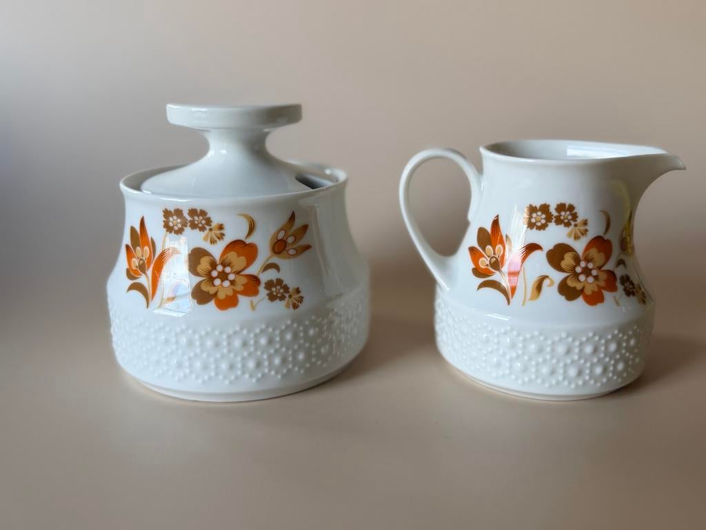 Vintage Scherzer Bavaria Melkkan en Suikerpotje - Jaren '70, Antiek en Kunst, Antiek | Servies los, Ophalen of Verzenden