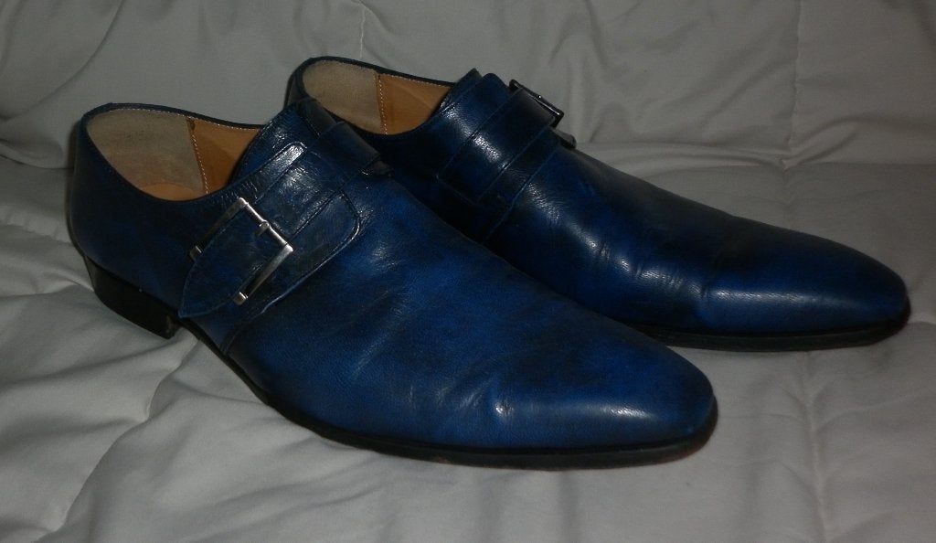 instappers maat 44,5 merk : Paulo Bellini, Blauw, Ophalen of Verzenden, Gespschoenen, Gedragen