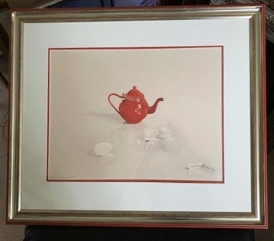 Theepot met ei en eierschalen - Ursela Krause Oehme geb.'32, Ophalen, Bijzondere lijst, Realistisch, Overige technieken