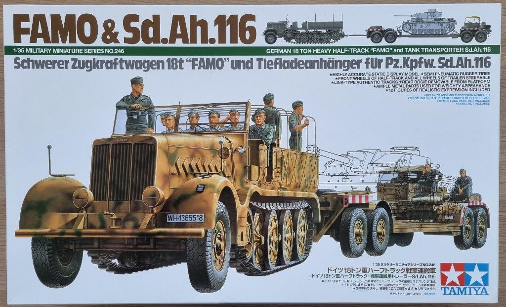 Tamiya #35246 1:35 WWII German 18t FAMO + Tank Transporter, 1:32 tot 1:50, Overige typen, Nieuw, Ophalen of Verzenden