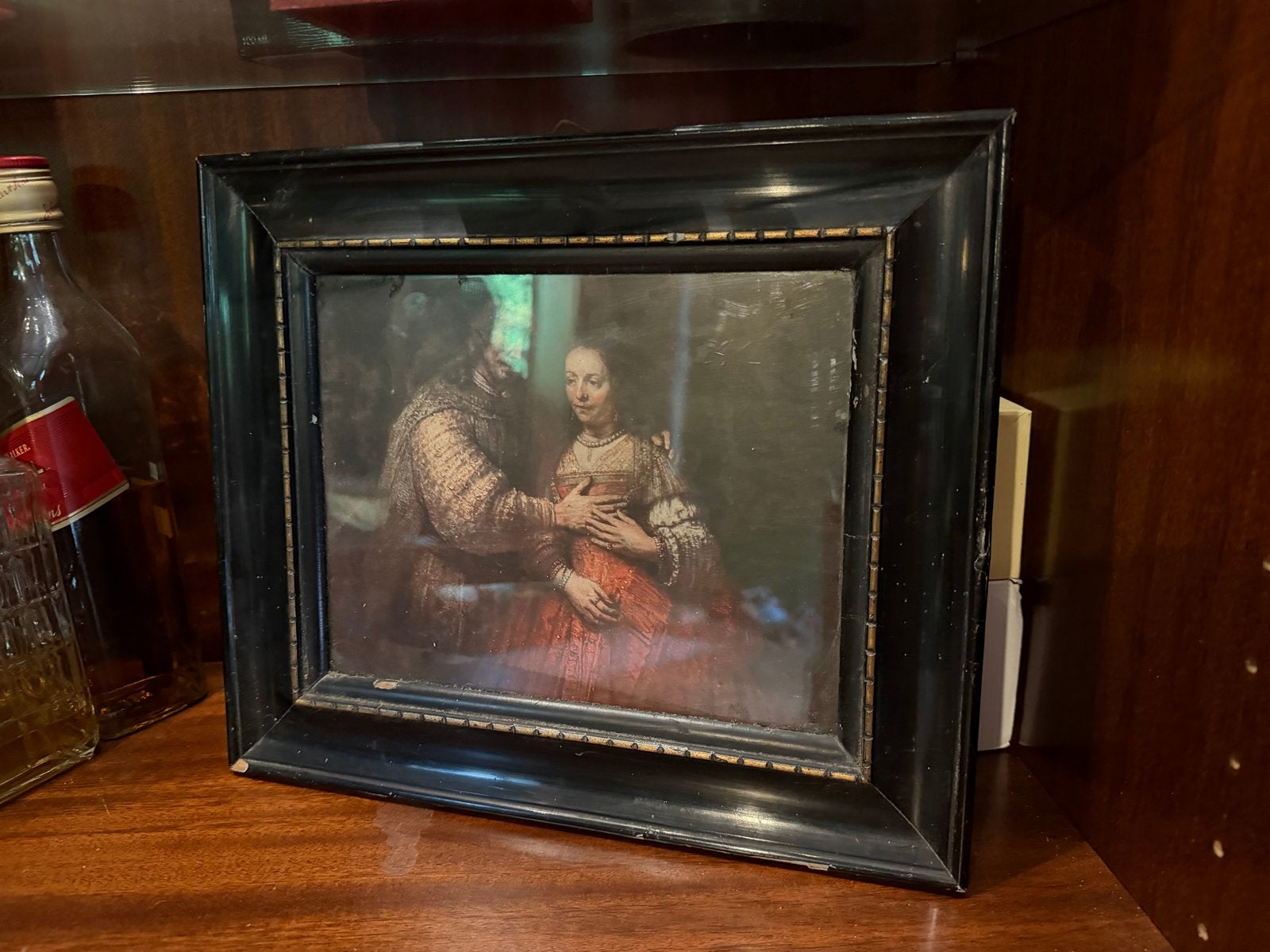 Rembrandt 'Het Joodse Bruidje' reproductie in lijst, Antiek en Kunst, Kunst | Schilderijen | Klassiek, Paneel, Portret of Personen