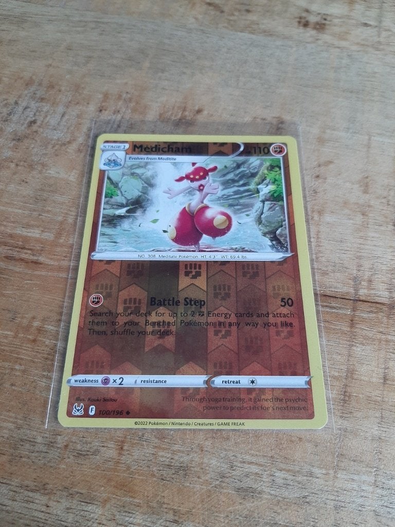 Medicham #100, Reverse Holo, Pokemon Lost Origin, Ophalen of Verzenden, Nieuw, Losse kaart