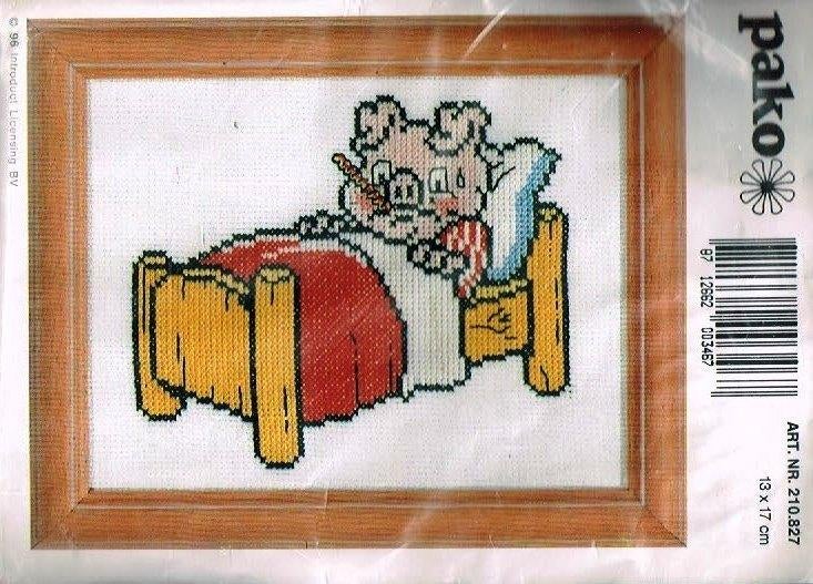 Cado aanbieidng pako borduurpakket, varken ziek op bed, Ophalen of Verzenden, Nieuw, Handborduren, Borduurpakket