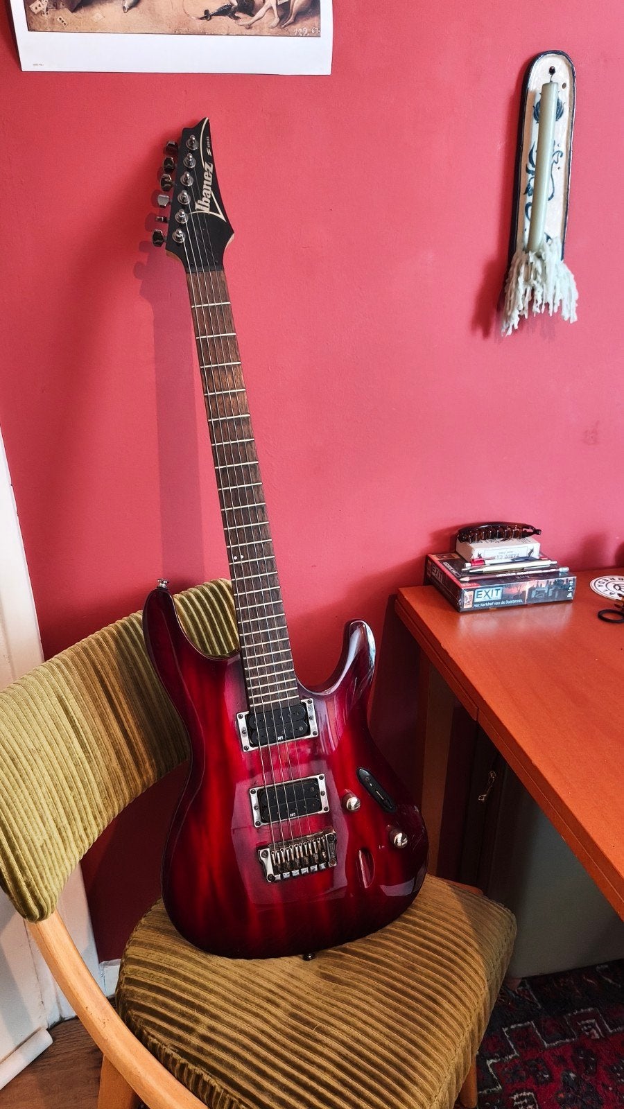 Ibanez elektrische gitaar s421 serie BlackBerry sunburst., Muziek en Instrumenten, Ophalen, Gebruikt, Solid body, Ibanez