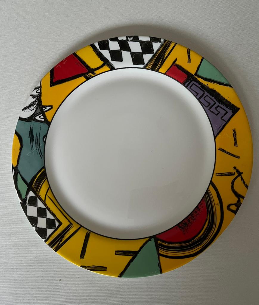 Retro diner/ onderbord ArcopalFranceSantiago patchwork, Verzenden, Zo goed als nieuw, Overige typen