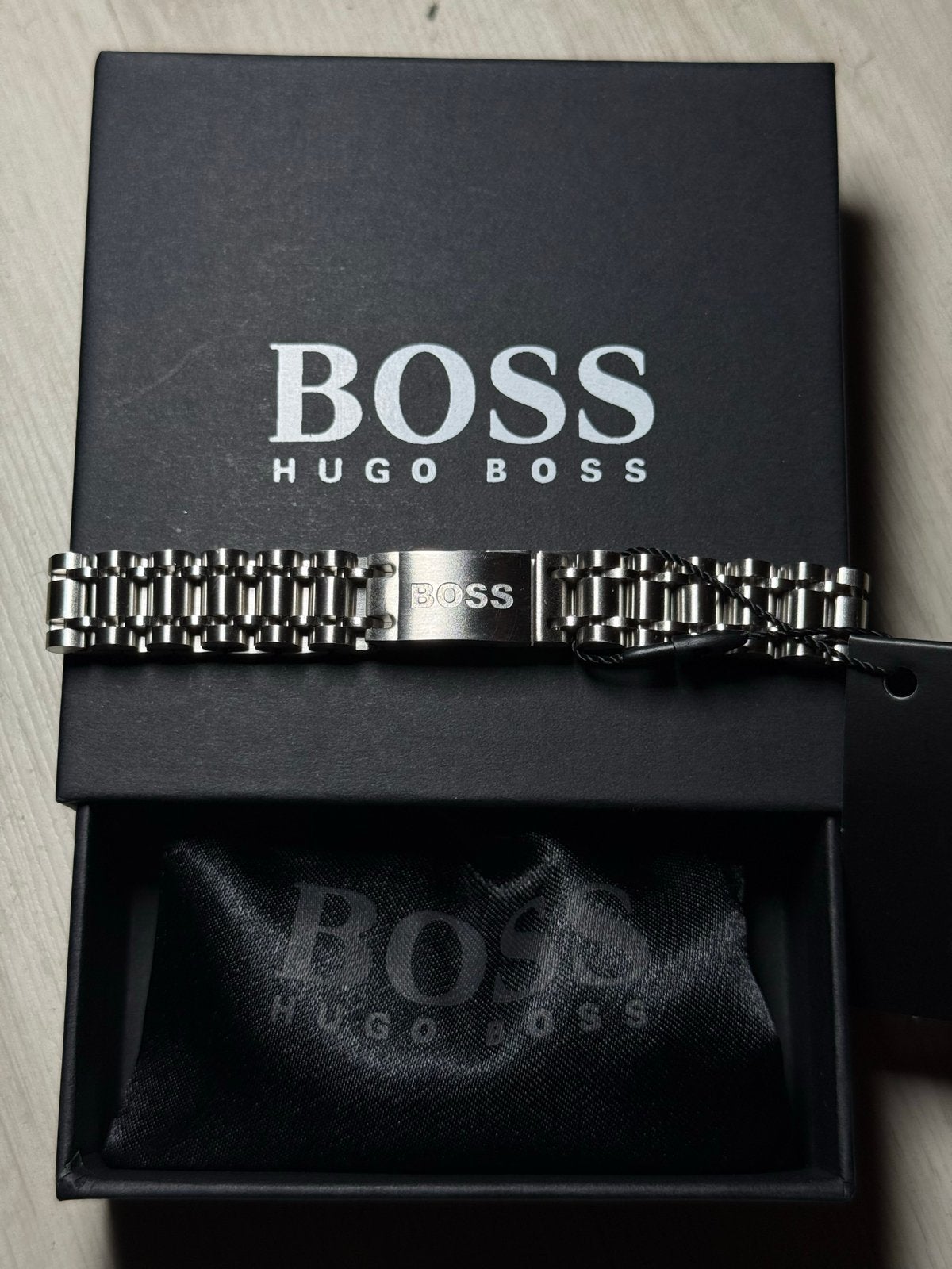 Hugo Boss Heren Armband Zilverkleurig Staal, Ophalen of Verzenden, Nieuw, Zilver, Staal