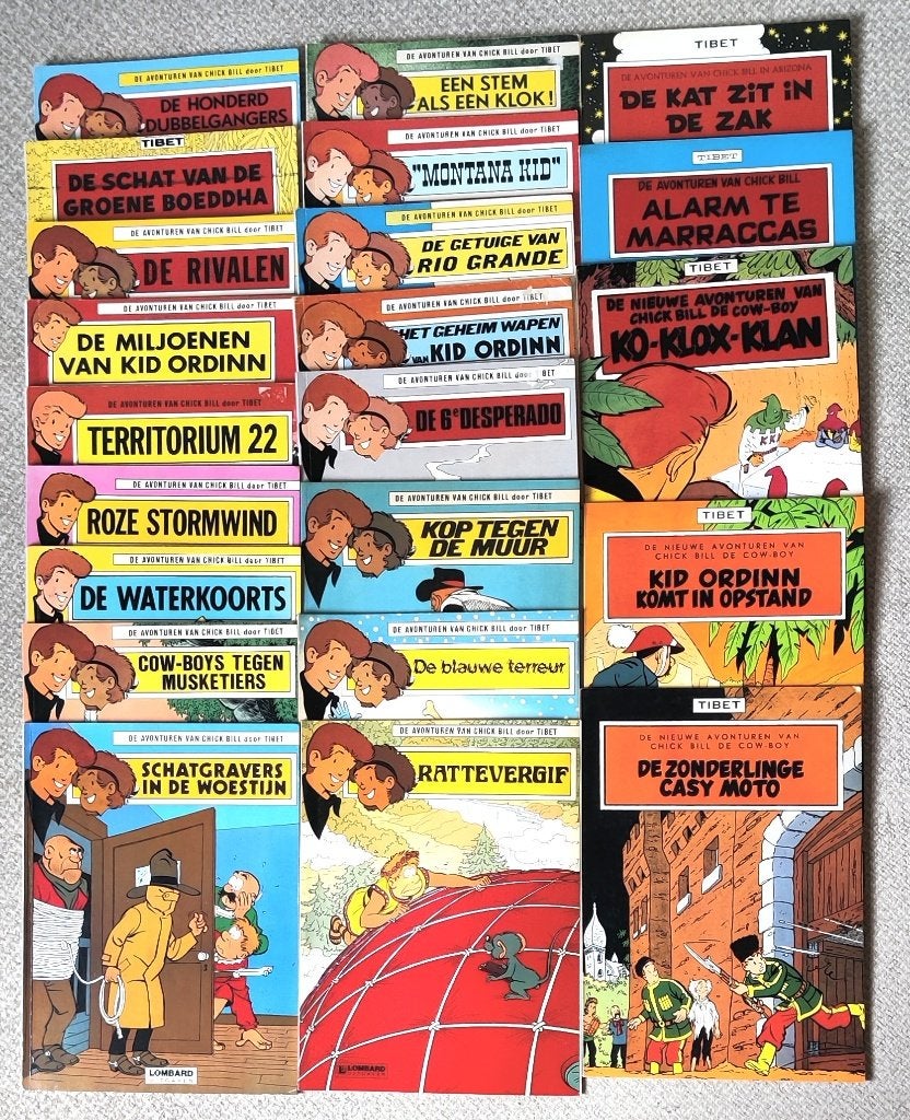 21 stripalbums van Chick Bill vanaf 1970, Meerdere stripboeken, Ophalen of Verzenden, Zo goed als nieuw