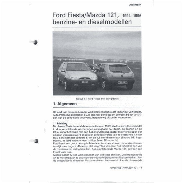Ford Mazda Fiesta 121 Vraagbaak losbladig 1994-1996 #1 Neder, Ophalen of Verzenden, Gelezen