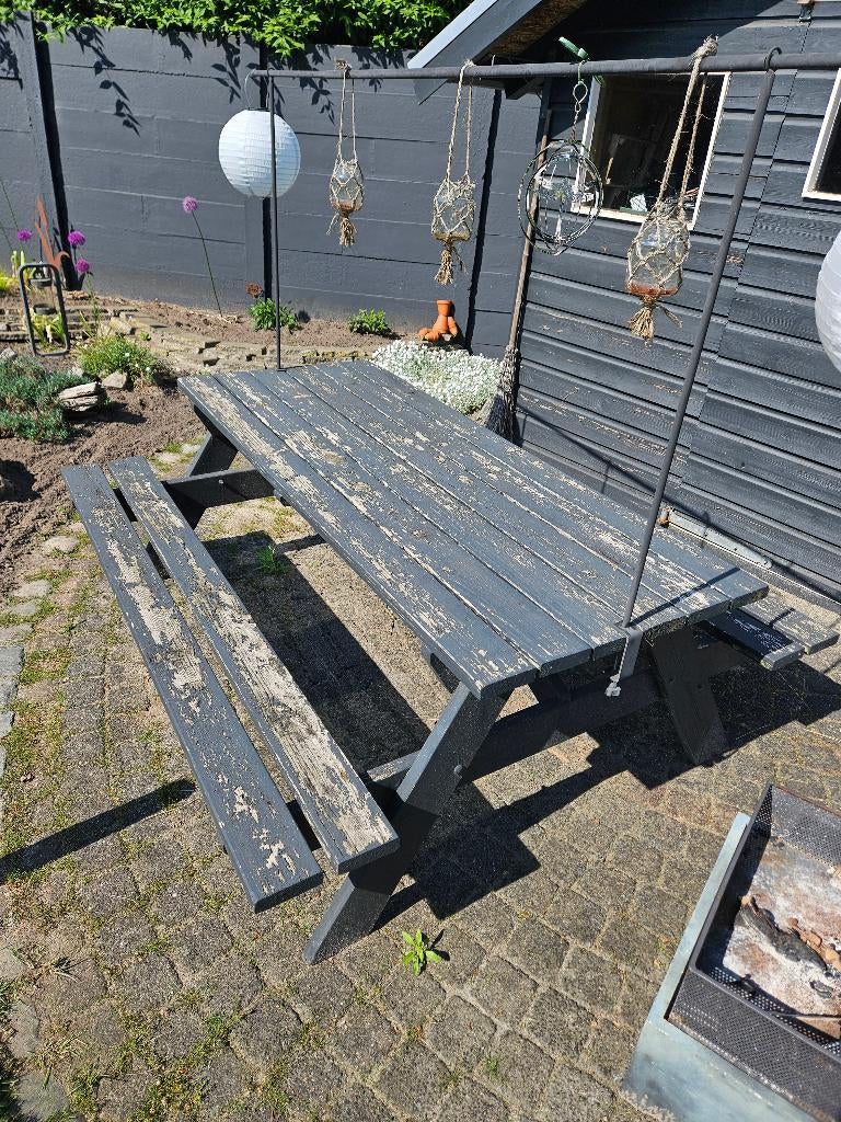 picknicktafel, Tuin en Terras, Picknicktafels, Ophalen, Gebruikt, Rechthoekig, Hout