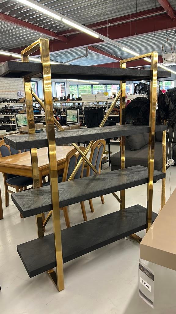 Richmond houten Gouden wandkast NIEUW €500 VASTE PRIJS, Huis en Inrichting, Kasten | Wandmeubels, Ophalen, Met plank(en), Nieuw