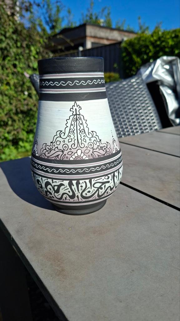 Originele Marokkaanse Vaas - Saïssi Safi - Zwart/Wit, Ophalen of Verzenden