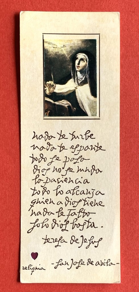 Relikwie Reliek Theresia van Avila, Verzamelen, Religie, Gebruikt, Christendom | Katholiek, Kaart of Prent, Ophalen of Verzenden