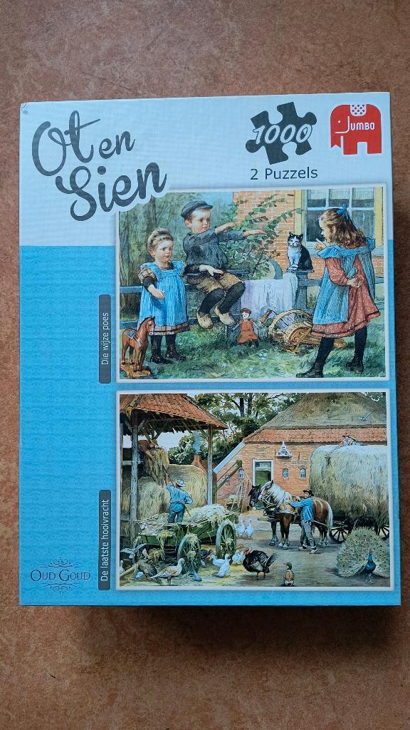 Jumbo Ot en Sien puzzel 2 x 1000 stukjes, Ophalen of Verzenden, 500 t/m 1500 stukjes, Zo goed als nieuw, Legpuzzel