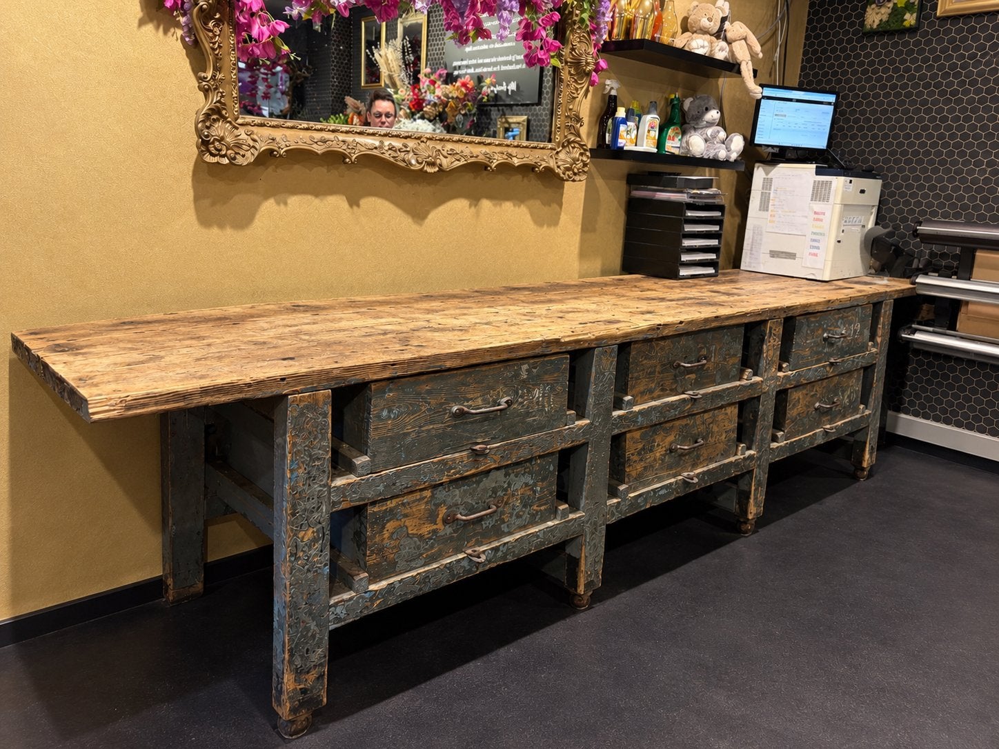 2 Vintage Werkbanken uit Oude Autofabriek - Uniek!, Doe-het-zelf en Verbouw, Ophalen, Gebruikt, 170 cm of meer