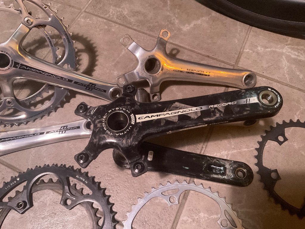 Campagnolo crankstel onderdelen., Ophalen of Verzenden, Gebruikt, Racefiets, Crankstel of Pedalen