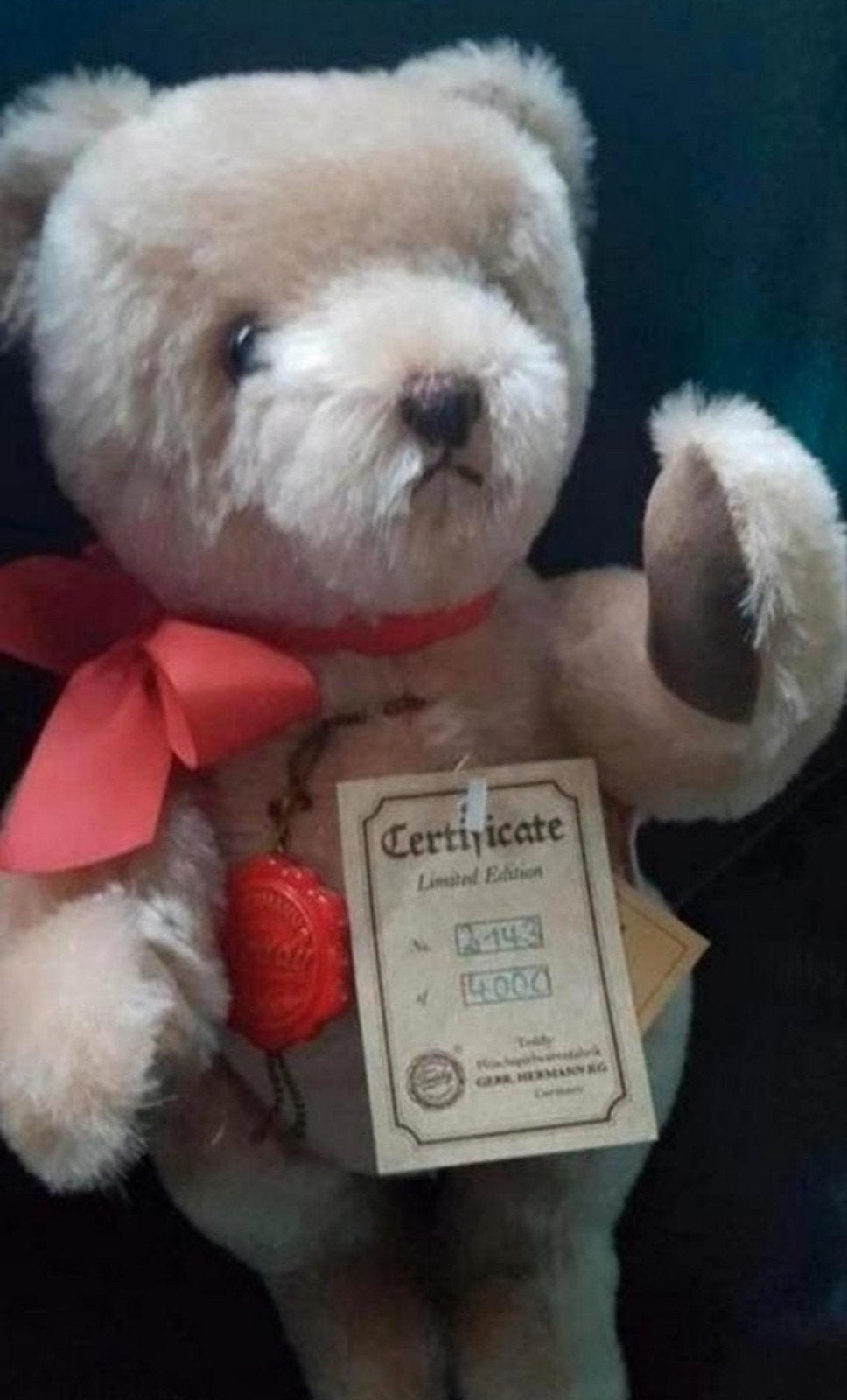 Vintage Hermann Teddy Original Beer - Limited Edition, Overige merken, Beer, Ophalen of Verzenden, Middelgroot (20 tot 80 cm)
