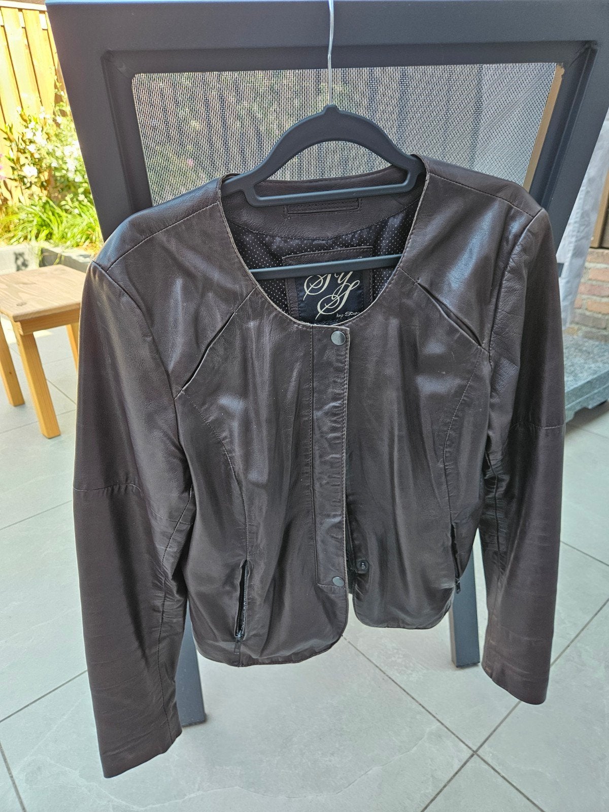Leren jasje van SY by Steps, maat L, SY by Steps, Bruin, Maat 42/44 (L), Ophalen of Verzenden