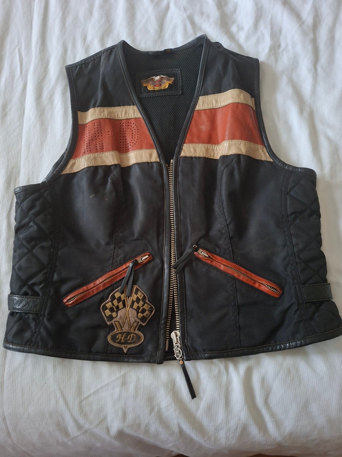 HD vestje, zwart/ oranje maat M- L, Ophalen of Verzenden, Tweedehands, Jas | leer, Harley-Davidson