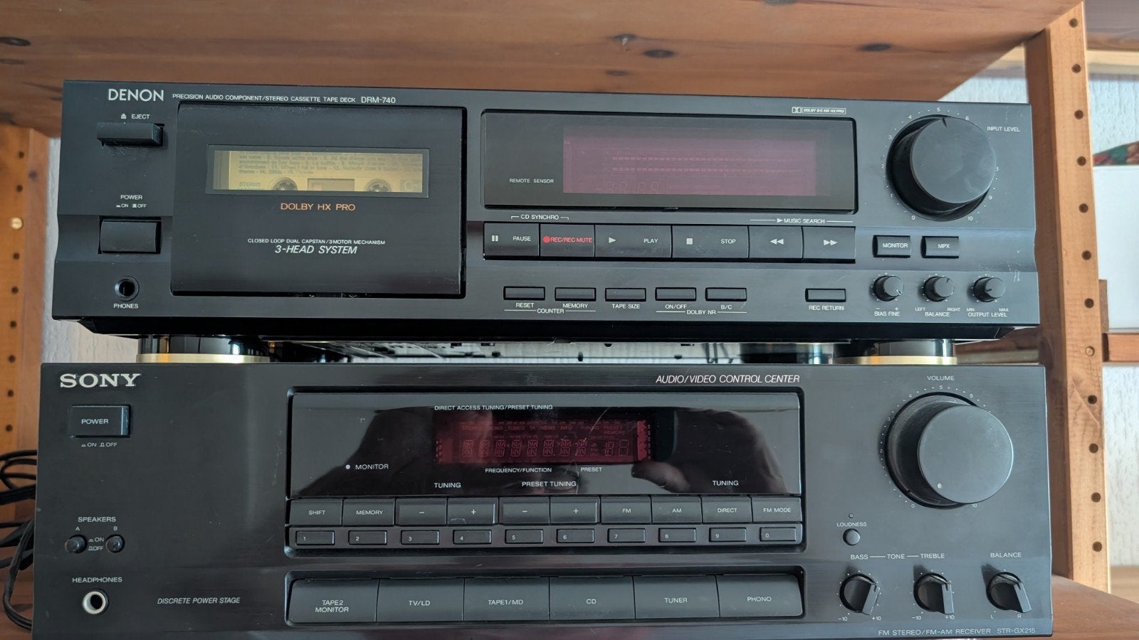 Denon DRM-740 cassettedeck en Sony FM Stereo Receiver, Ophalen, Gebruikt, Denon