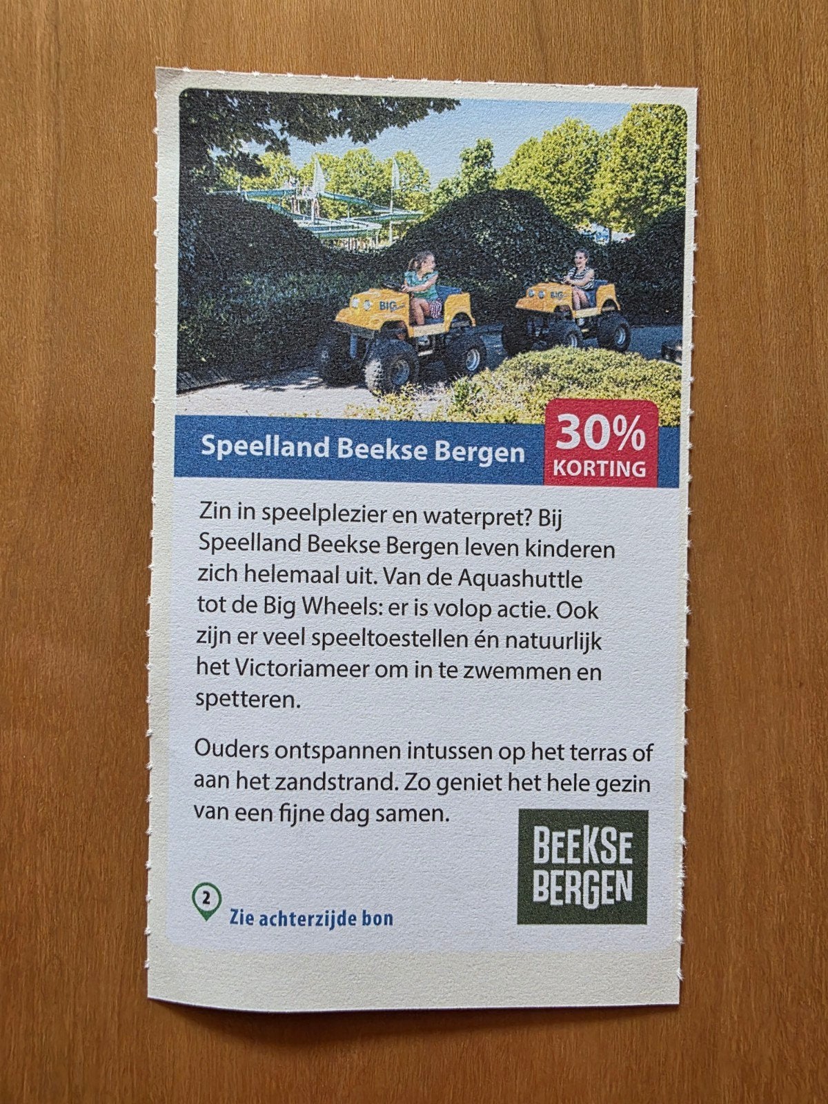 Speelland Beekse Bergen 30% korting maximaal 5 personen, Drie personen of meer, Kortingskaart